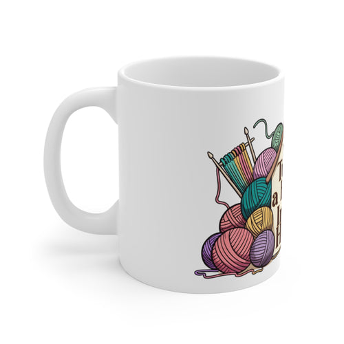Knitting Mug – "Yarn Turns a House Into a Home" Ceramic Coffee Cup